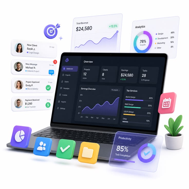 Google Analytics dashboard showing website traffic and marketing performance